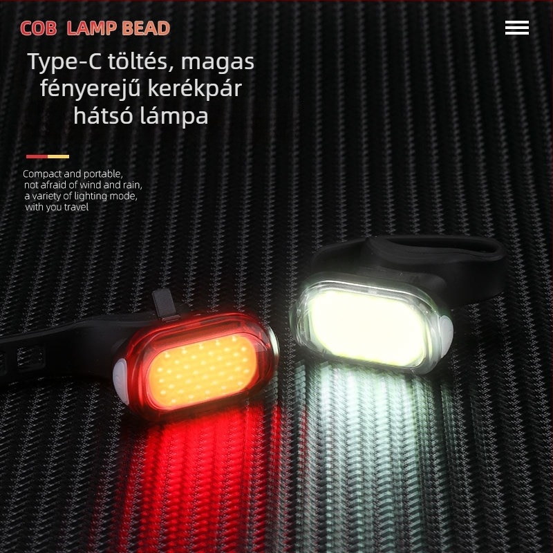 Hissuke USB-töltésű kültéri LED kerékpárvilágítás — mountain bike elő- és hátsófényszett