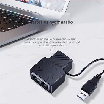 RJ45 100 Mbps/1 Gbps hálózati osztó adapter 1–2