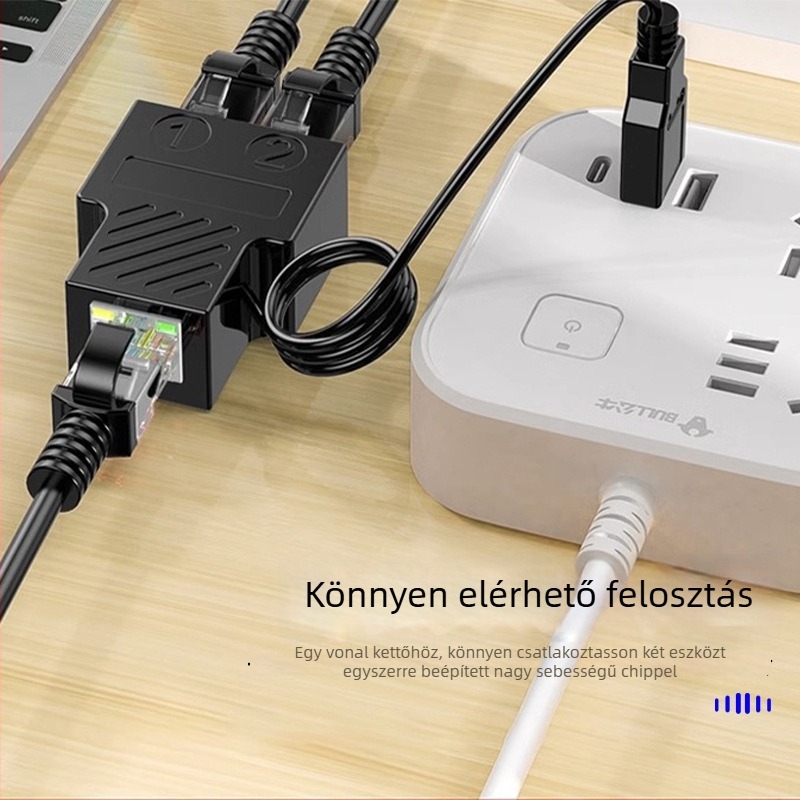 RJ45 100 Mbps/1 Gbps hálózati osztó adapter 1–2