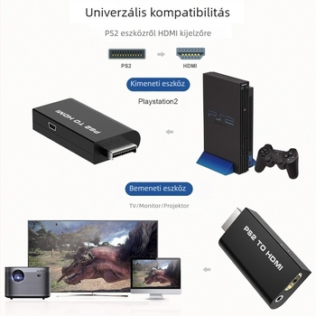 PS2-hoz HDMI átalakító – HDMI adapter hang- és videóval, 480i