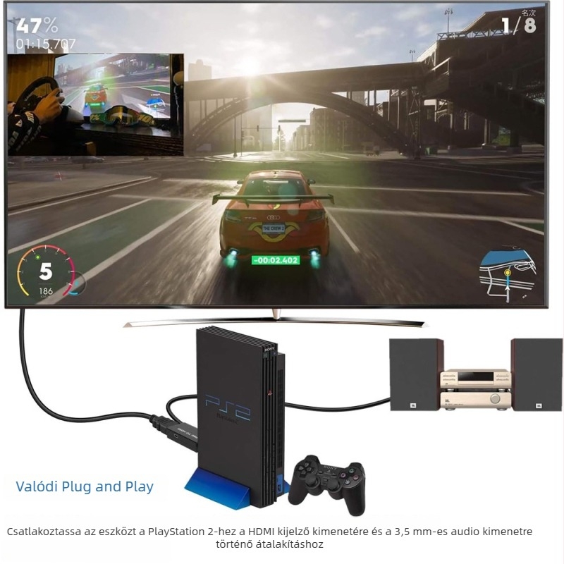PS2-hoz HDMI átalakító – HDMI adapter hang- és videóval, 480i