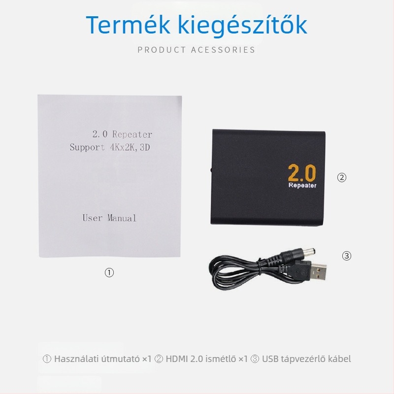 HDMI 2.0 ismétlő, 4K jel erősítő, KYHDE01 mini hosszabbító energia-gazdálkodással