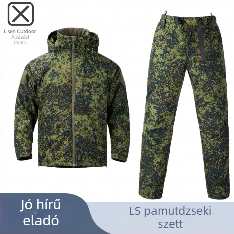 Lisen AK kamuflált bélelt kapucnis kabát, vízálló, taktikai téli dzseki