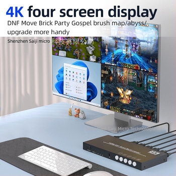 HDMI 4x1 kapcsoló/elosztó – Saji MQV-13401, 4K30Hz, távirányító és tápegység mellékelve, biztonsági megfigyeléshez