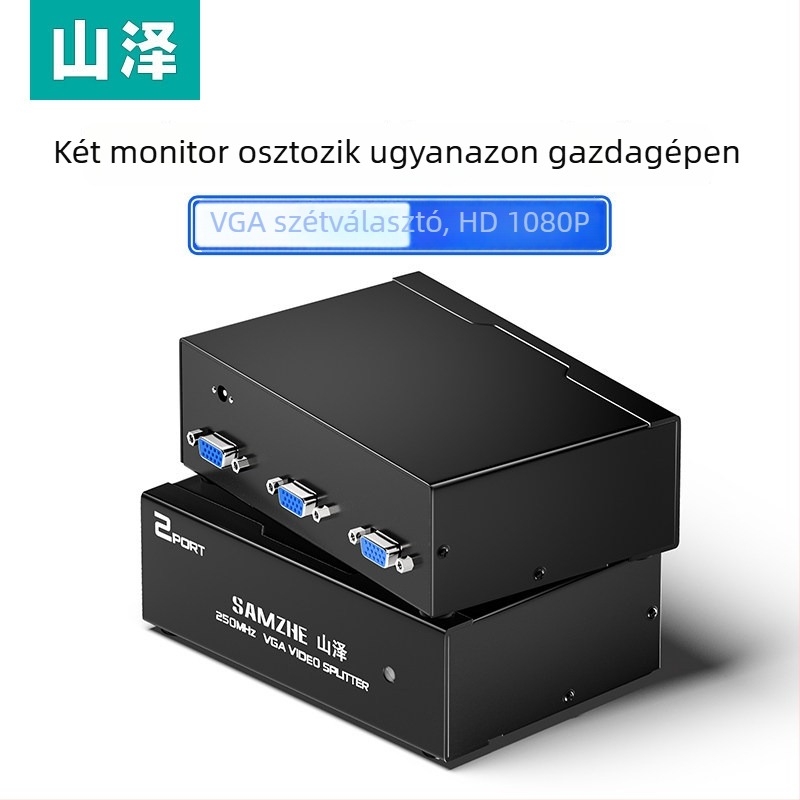 VGA kapcsoló/splitter, 1x2, 1080p, videókonferenciához, HV-802W