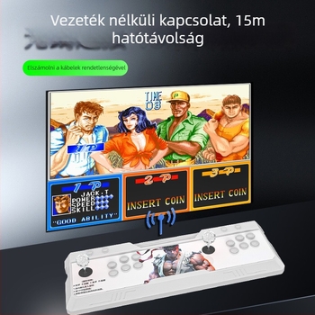 Otthoni vezeték nélküli arcade játékkonzol TV-kapcsolattal, kétjátékos joystickos harci gép, ABS ház, King of Fighters