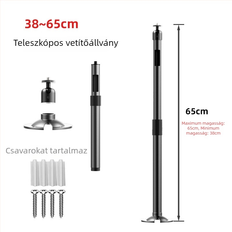 Falra és mennyezetre szerelő projektor tartó, alumínium ötvözetből, kinyomható forgó pan-tilt fej, kompatibil XGIMI és JMGO