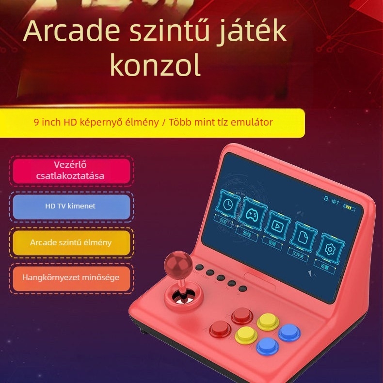 Xinyewang nosztalgikus retró arcade konzol joystickokkal, USB interfész, vezetékes kapcsolattal, MP3 lejátszó
