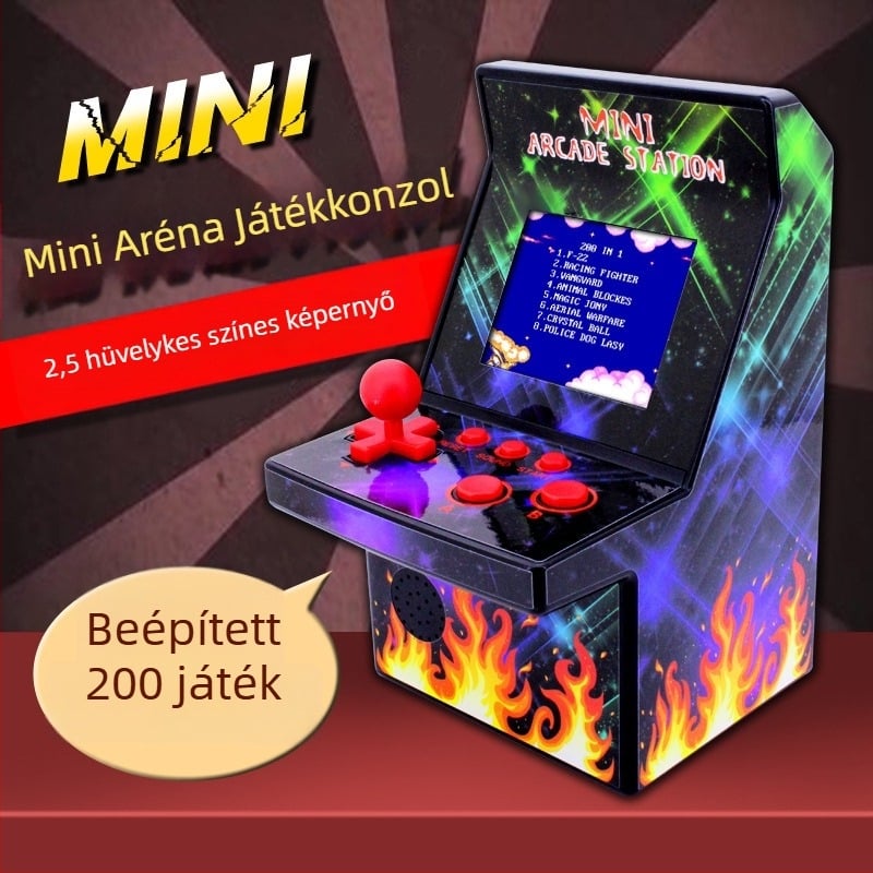 Hordozható retró játékkonzol 200 beépített 8-bit játékokkal, 8GB memória, 720p kimenet