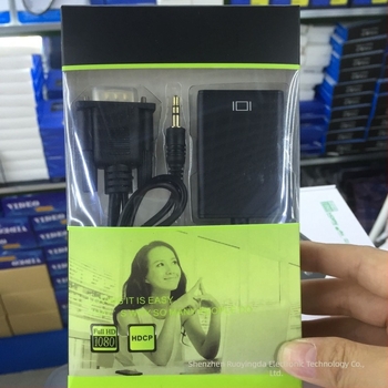 VGA–HDMI adapter USB tápegységgel, 1920x1080 felbontás, USB-s tápellátás, iOS-kompatibilis