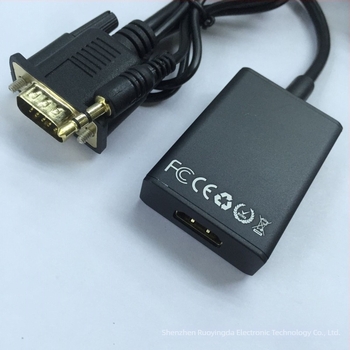 VGA–HDMI adapter USB tápegységgel, 1920x1080 felbontás, USB-s tápellátás, iOS-kompatibilis