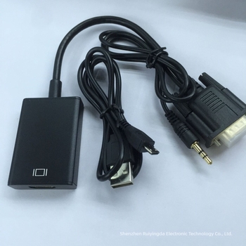 VGA–HDMI adapter USB tápegységgel, 1920x1080 felbontás, USB-s tápellátás, iOS-kompatibilis