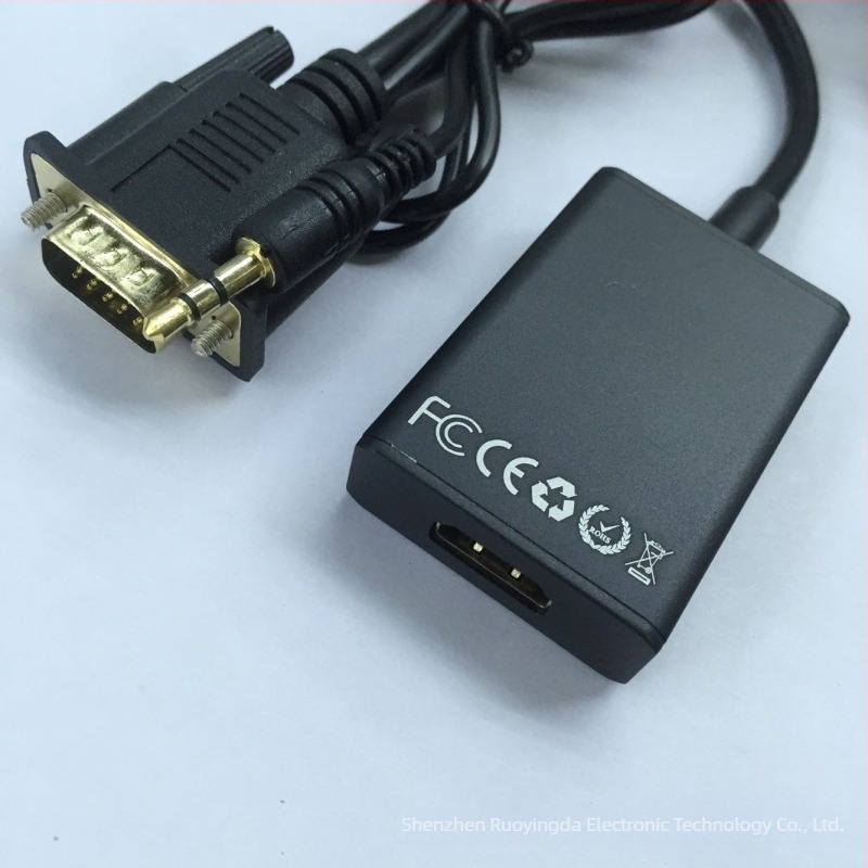 VGA–HDMI adapter USB tápegységgel, 1920x1080 felbontás, USB-s tápellátás, iOS-kompatibilis