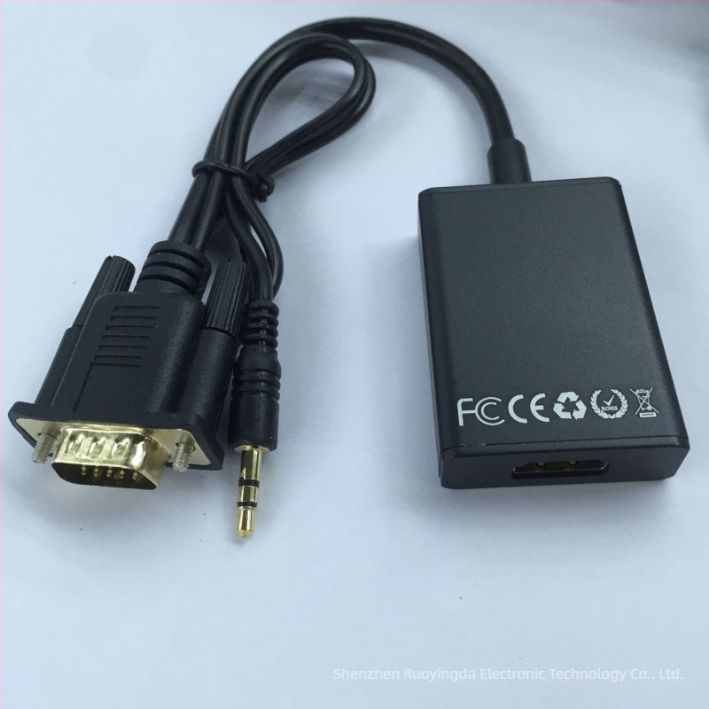 VGA–HDMI adapter USB tápegységgel, 1920x1080 felbontás, USB-s tápellátás, iOS-kompatibilis