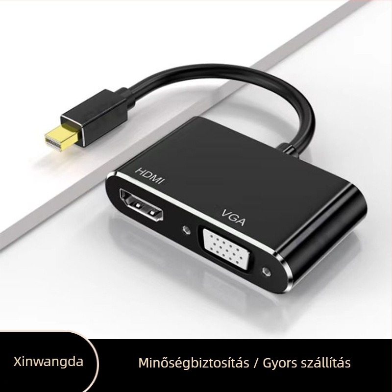 USB 3.0-hoz illeszkedő kettős HDMI adapter VGA kimenettel, 4K HDMI és VGA 1080p, több rendszerrel kompatibilis