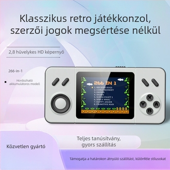 2,8 hüvelykes HD 266-in-1 hordozható retro játékkonzol diákok számára, nosztalgikus játék