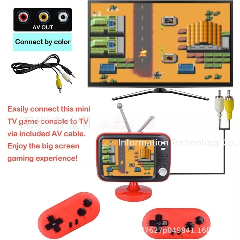 Eduboy 8-bit retro játékkonzol 300 beépített játékkal, kétjátékos vezeték nélküli, TV-kimenet, 1GB RAM