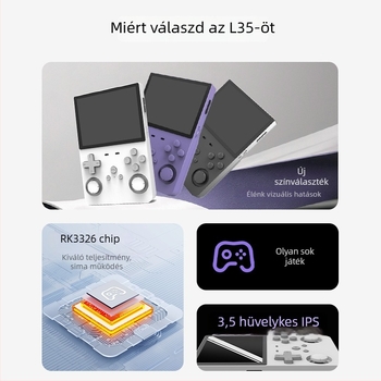 Hordozható joystick játékkonzol 3,5 hüvelykes kijelzővel, 64GB ROM, 1GB RAM, nyílt forráskódú operációs rendszer, RPG