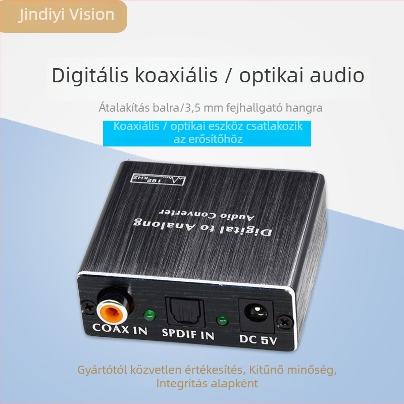 DAC202 Digitális–Analóg Átalakító 5.1 Dolby DTS Támogatással, Optikai és Koaxiális Bemenetek, Távoli Ébresztés, Visszafelé Kompatibilis