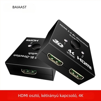 HDMI kétirányú kapcsoló, 4K, 2 bemenet 1 kimenet, számítógéphez