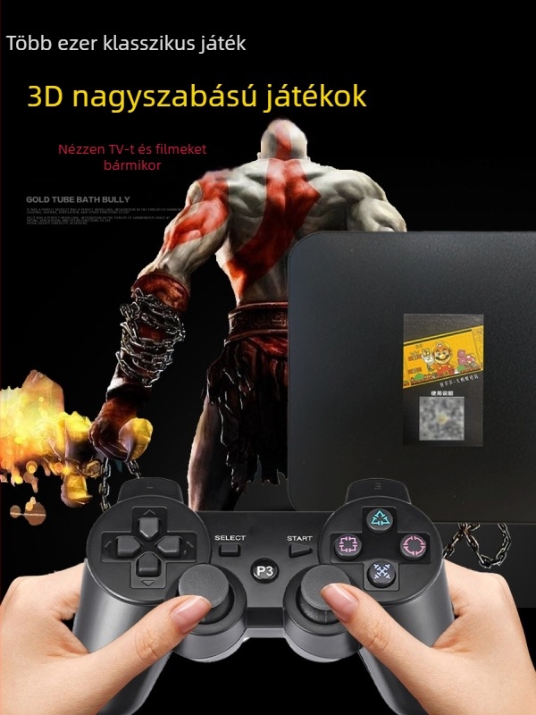 Két rendszerű játékkonzol TV-hez vagy projektorhoz csatlakoztatható, hordozható PSP-stílusú arcade, 4K Ultra HD