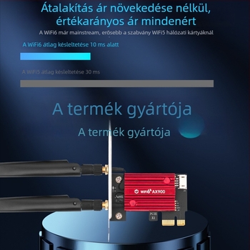 PCIe WiFi 6 hálózati kártya PCE-AX900 Bluetooth 5.4-tel, két sávú 2,4/5 GHz, 900 Mbps