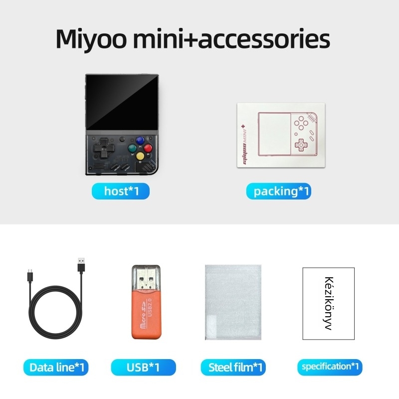 Miyoo Mini Plus+ nyílt forráskódú kézi retró játékkonzol, hordozható GBA és PS1