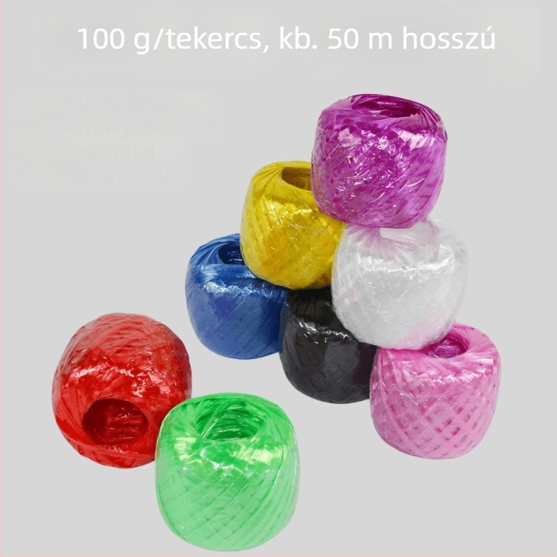PP csomagolózsinór, márka Strong, mindennapi csomagoláshoz, tekercs 100–500 g tömegű, származás: Kína