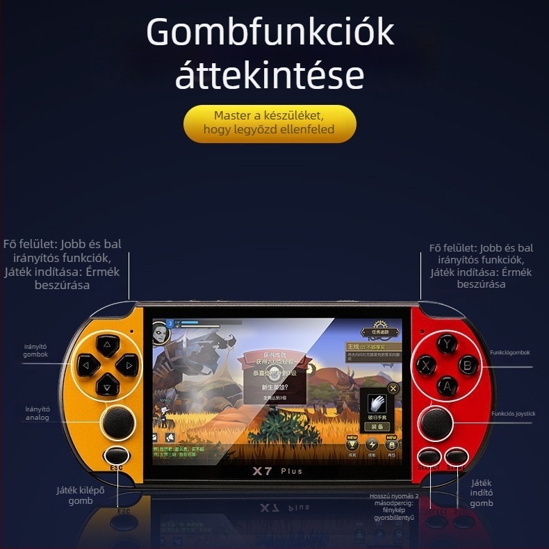 Joystick játékkonzol RPG játékokkal, 8 GB memória, Juli OS, nosztalgikus stílus, egyjátékos mód