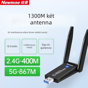 Newman D1302 USB vezeték nélküli hálózati kártya, 1300 Mbps asztali számítógéphez
