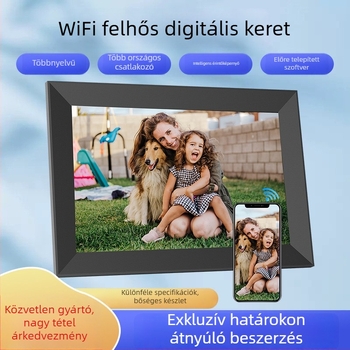 Intelligens felhőalapú digitális fotókeret 1280×800 felbontással, 32GB tárhely, TF-kártya támogatás, érintőképernyő és alkalmazásvezérlés