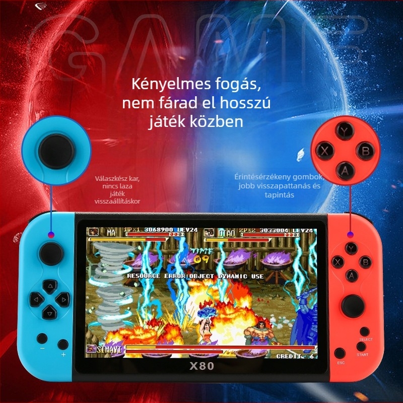 Hordozható retró játékkonzol PS1-emulátorral, HD kimenet, 16GB memória, USB interfész