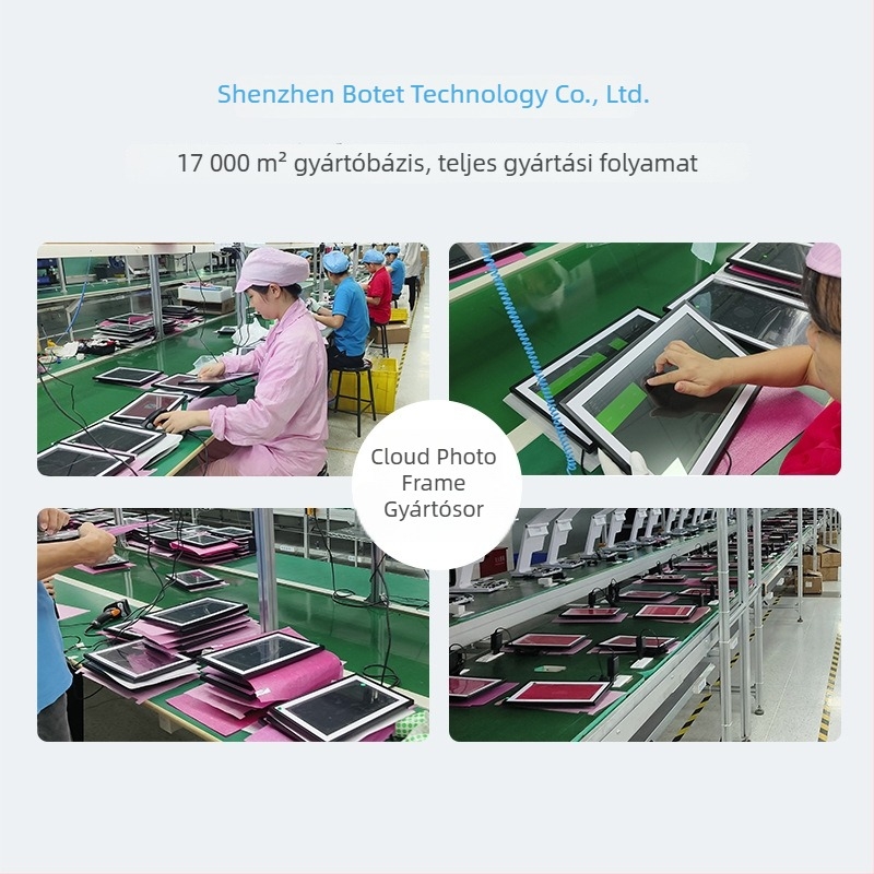 Android-alapú 10,1 hüvelykes digitális fotókeret, 1280x800 felbontás, 16GB tárhely, SD/USB támogatás