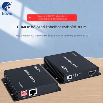 HDMI IP-kiterjesztő és kapcsoló, 300 m, 1080p, biztonsági vonal, BW-HE300IP
