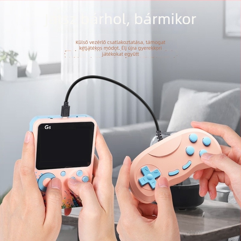 G5 hordozható játékonzol - nosztalgikus Macaron dizájn, 200-in-1 játékok, USB interfész, vezeték nélküli kapcsolattal, eredeti játék szoftver