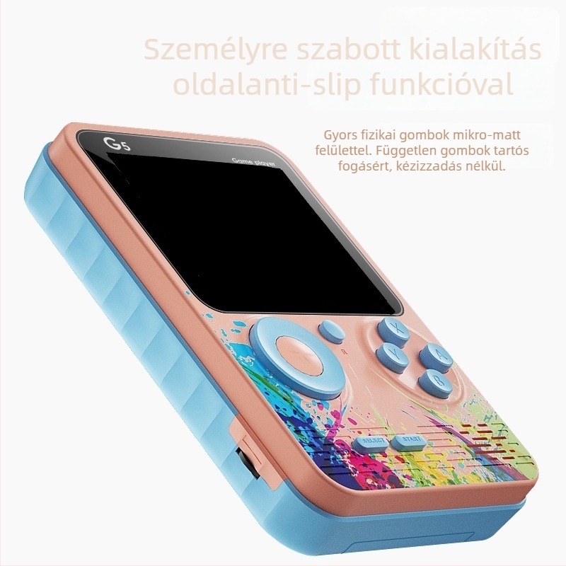 G5 hordozható játékonzol - nosztalgikus Macaron dizájn, 200-in-1 játékok, USB interfész, vezeték nélküli kapcsolattal, eredeti játék szoftver