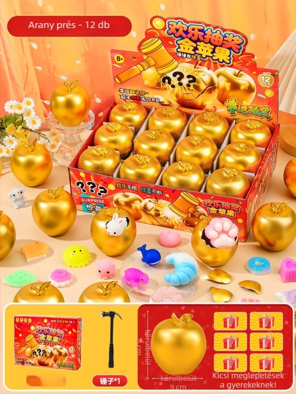 Gyerekek karácsonyi ajándéka: Béke alma, Mikulás előestéje, Kis szuvenírek, Arany tojás összetörő doboz (Csomagolás: ajándék doboz + e-kereskedelmi doboz; Anyag: műanyag; Karácsony; Blind box)