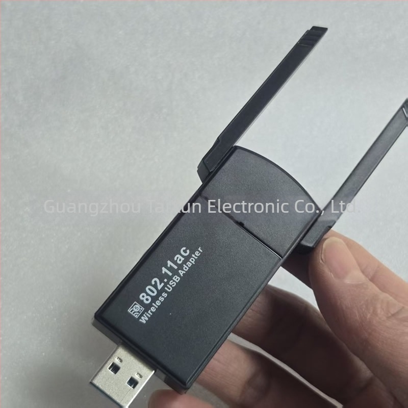 Kétsávos 5GHz USB vezeték nélküli hálózati adapter asztali számítógépekhez, 1300 Mbps, meghajtó nélküli