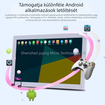 Android érintéses digitális fotókeret Wi‑Fi-vel, 1280x800 felbontás, 8GB tárhely, támogatja a zenét és videókat