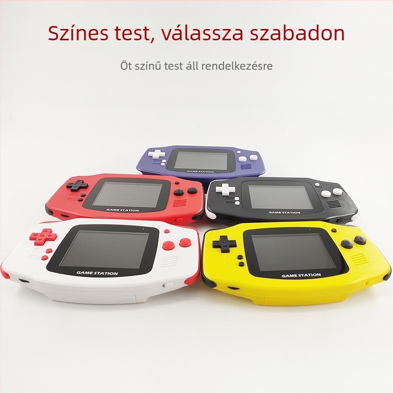 GB-60A hordozható játékkonzol négy emulátorral, TF-kártya letöltés, és 50 klasszikus játékkal beépítve — 32 bites operációs rendszer, 2 GB memória, USB interfész, AV kimenet, vezetékes csatlakozás