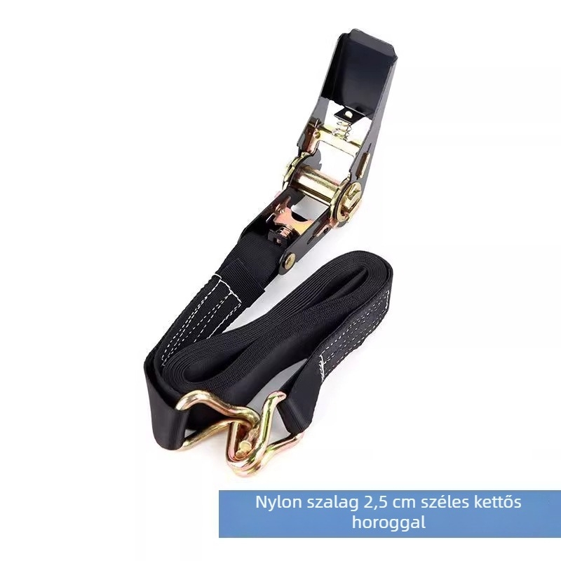 Nylon teherhordó heveder ratchet feszítő mechanizmussal, horog nélkül / dupla horog, márka Buntu