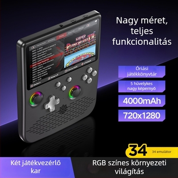 Hordozható joystickos játékkonzol - Linux operációs rendszer, Type-C interfész, vezeték nélküli kapcsolódás, MP4 lejátszó, nosztalgikus stílus