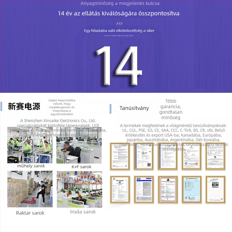 LED szalag adapter, kimenet 5V, bemenet 100-240V, modell XSD-0503000NUSD, OEM elérhető, 2 éves garancia
