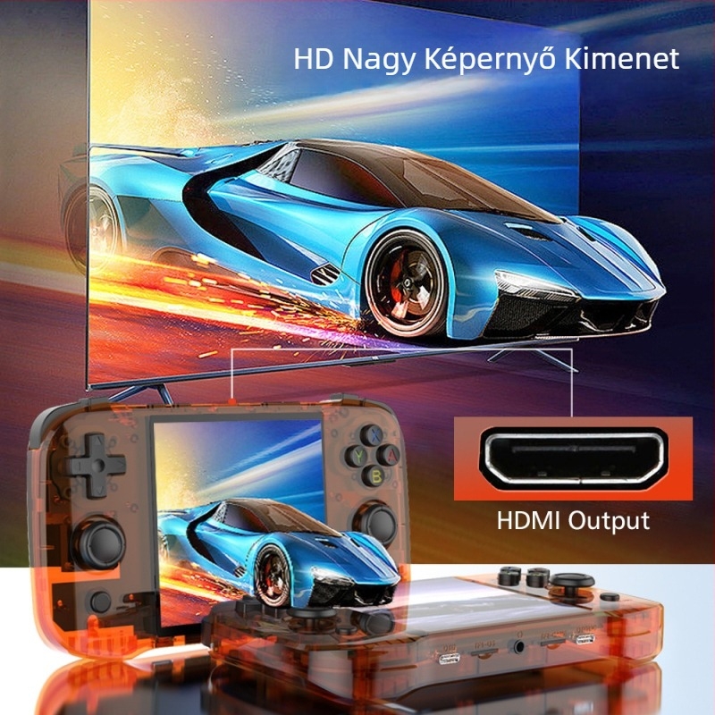 R46S hordozható játékkonzol – RPG, ArkOS Linux, 64/128 GB, USB, vezeték nélküli, MP4 lejátszó, nosztalgikus stílus