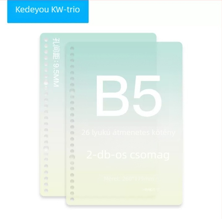 Átmenetes színű PP borító lazán kötött jegyzetfüzetekhez, kivehető DIY, vízálló, matt felület, 30/26/20 lyukakkal kompatibilis