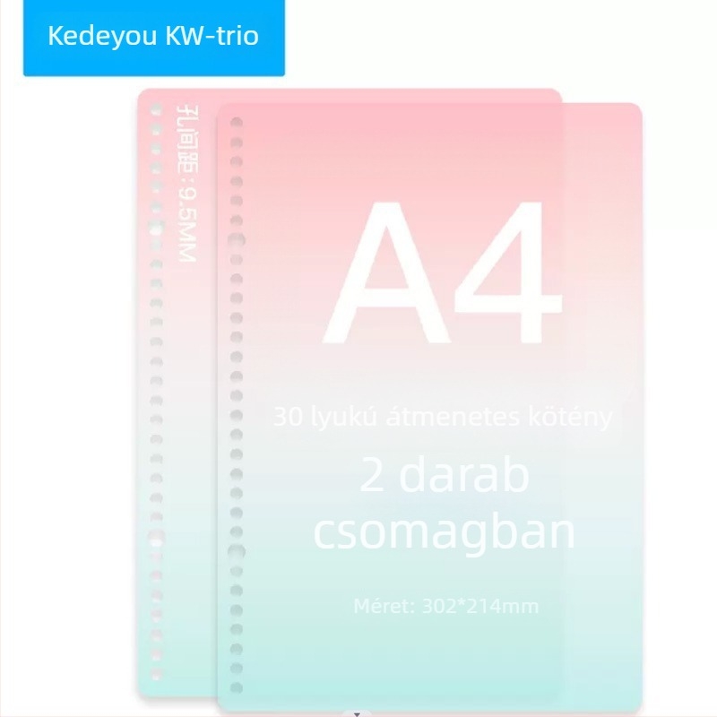 Átmenetes színű PP borító lazán kötött jegyzetfüzetekhez, kivehető DIY, vízálló, matt felület, 30/26/20 lyukakkal kompatibilis