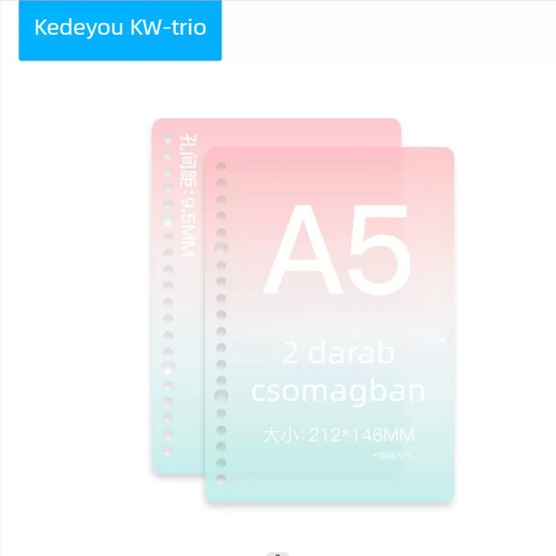 Átmenetes színű PP borító lazán kötött jegyzetfüzetekhez, kivehető DIY, vízálló, matt felület, 30/26/20 lyukakkal kompatibilis