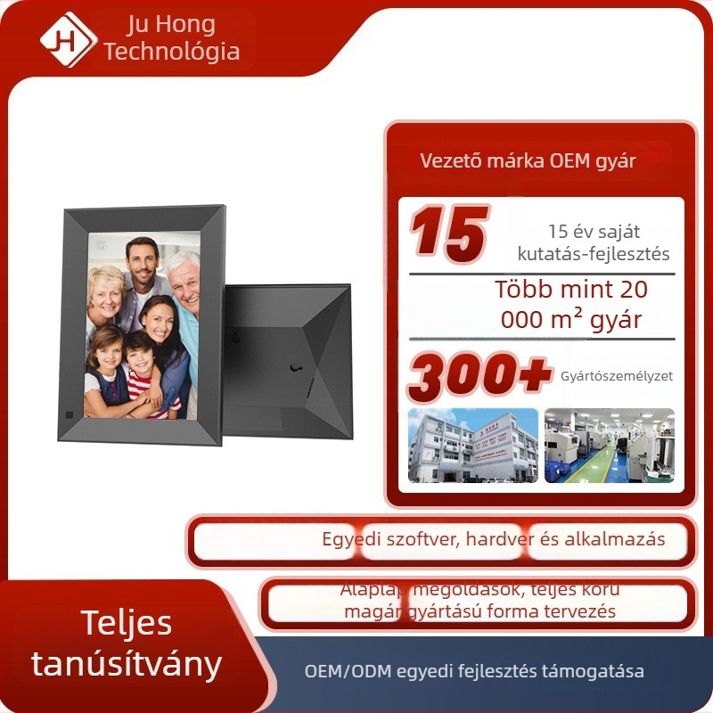 WiFi-s digitális fotókeret felhő-támogatással, IPS kijelző, 1280x800, TF-kártya 32GB