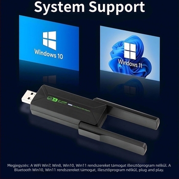 WiFi 6 USB asztali hálózati kártya Bluetooth 5.4 – AX900M, két sáv 2,4/5 GHz, 900 Mbps