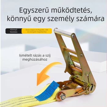 Poliészteres rögzítő szalag nagy szilárdságú, kapacitás 2T-5T, logisztikához és rakományhoz
